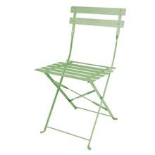 Chaises de terrasse pliantes en acier Bolero vert clair (Lot de 2)