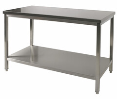 Photo 1 matériel référence TTDS1261: Table inox centrale démontable, entièrement en inox 441, résistante 1200 x 600 x 900