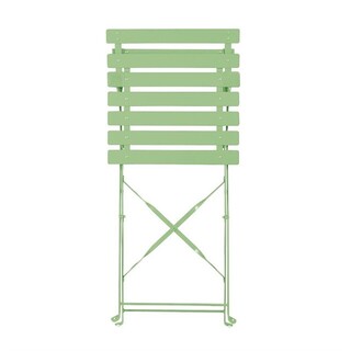 photo 2 chaises de terrasse pliantes en acier bolero vert clair (lot de 2)