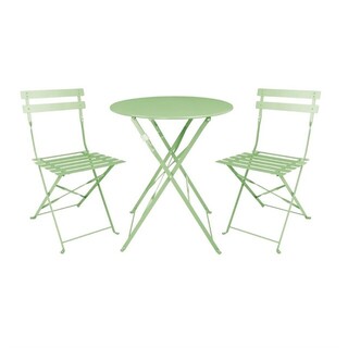 photo 3 chaises de terrasse pliantes en acier bolero vert clair (lot de 2)