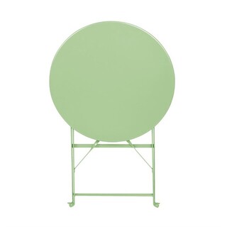 photo 2 table de terrasse carrée pliante en acier bolero vert clair 595 mm