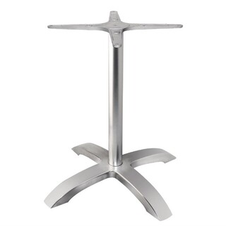 photo 1 pied de table 4 branches bolero aluminium brossé