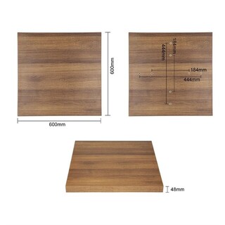 photo 3 plateau de table carré bolero 700mm effet bois chêne rustique