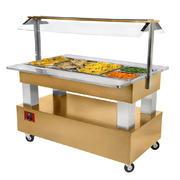 Photo 1 matériel référence BBM4N-D1: Buffet chauffant, bain marie, 4x GN 1/1-150 Bois Chêne clair