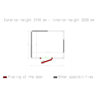 photo 5 chambre iso 80, dim. int. 2430 x 2030 xh 2030 mm  10,01 m