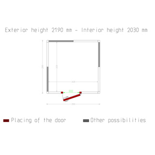 photo 5 chambre iso 80, dim. int. 2430 x 2430 xh 2030 mm  11,99 m