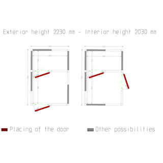 photo 5 chambre combi iso 100, dim.int. 2230 x 2030  2230 x 1230 xh 2230 mm  10,09  6,12 m