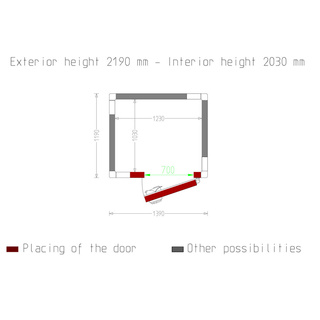 photo 5 chambre iso 80, dim. int. 1230 x 1030 xh 2030 mm 2,57 m