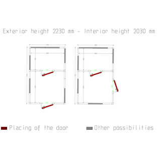 photo 4 chambre combi iso 100, dim.int. 2830 x 2630  2830 x 1830 xh 2230 mm  16,6  11,55 m