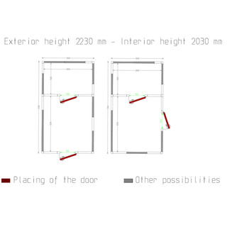 photo 5 chambre combi iso 100, dim.int. 2830 x 3230  2830 x 1830 xh 2230 mm  20,38  11,55 m