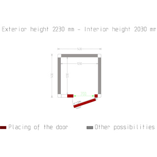 photo 5 chambre iso 100, dim. int. 1230 x 1230 xh 2030 mm  3,07 m