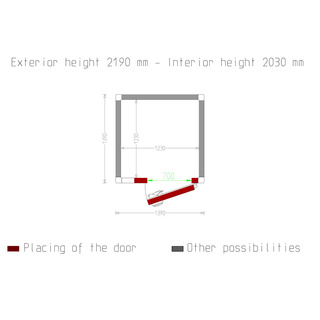 photo 5 chambre iso 80, dim. int. 1230 x 1230 xh 2030 mm  3,07 m