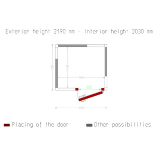 photo 5 chambre iso 80, dim. int. 1630 x 1430 xh 2030 mm  4,73 m