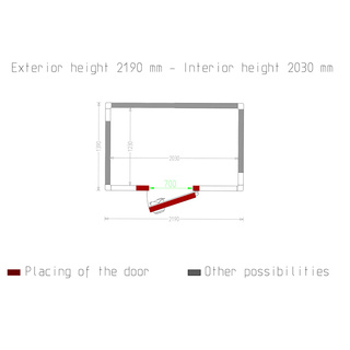 photo 5 chambre iso 80, dim. int. 2030 x 1230 xh 2030 mm  5,07 m