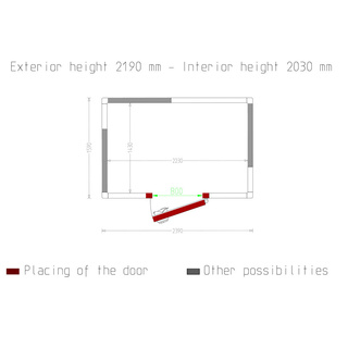 photo 5 chambre iso 80, dim. int. 2230 x 1430 xh 2030 mm  6,47 m