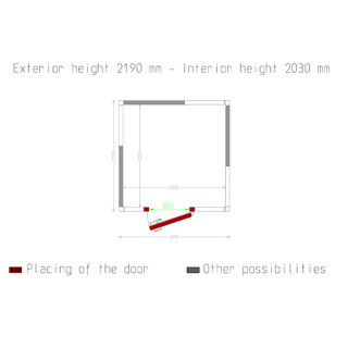 photo 5 chambre iso 80, dim. int. 2030 x 2030 xh 2030 mm 8,37 m