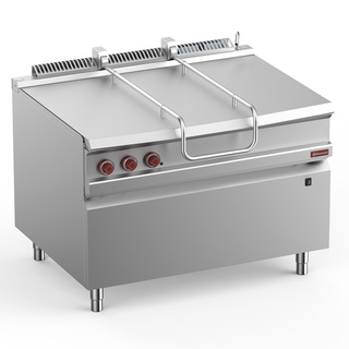 photo 1 sauteuse basculante gaz, cuve inox 120 lit. sur meuble