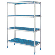 Photo 1 matériel référence RLA105-4EF: Rayonnage linéaire en aluminium anodisé GN 4 niveaux Modular Rack