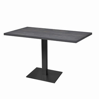 photo 1 tables rectangulaires 110 x 70cm pied noir - pin ancien - lot de 2 tables