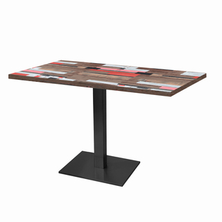 photo 1 tables rectangulaires 110 x 70cm pied noir - redden wood - lot de 2 tables
