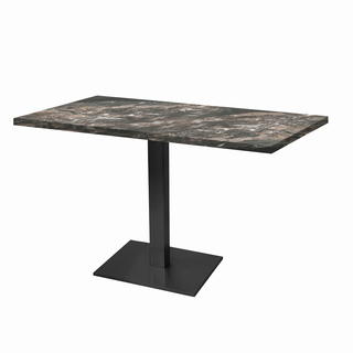 photo 1 tables rectangulaires 110 x 70cm pied noir - marbre royal - lot de 2 tables