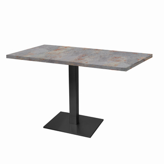 photo 1 tables rectangulaires 110 x 70cm pied noir - gris rouille - lot de 2 tables
