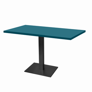 photo 1 tables rectangulaires 110 x 70cm pied noir - bleu prusse - lot de 2 tables