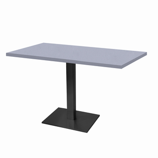 photo 1 tables rectangulaires 110 x 70cm pied noir - gris perle - lot de 2 tables