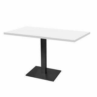 photo 1 tables rectangulaires 110 x 70cm pied noir - blanc 1026vv - lot de 2 tables