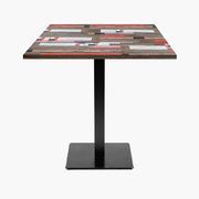 Photo 1 matériel référence MIL77E1138U: Tables carrées 70x70cm pied noir - redden wood - Lot de 4 tables