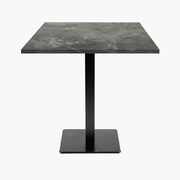 Photo 1 matériel référence MIL77E121P: Tables carrées 70x70cm pied noir - pierre metallisee - Lot de 4 tables