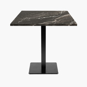 Photo 1 matériel référence MIL77E1456P: Tables carrées 70x70cm pied noir - marbre royal - Lot de 4 tables