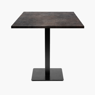 photo 1 tables carrées 70x70cm pied noir - volcanic ash - lot de 4 tables