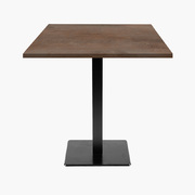 Photo 1 matériel référence MIL77E2234Z: Tables carrées 70x70cm pied noir - oxydo bronze - Lot de 4 tables