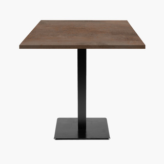 photo 1 tables carrées 70x70cm pied noir - oxydo bronze - lot de 4 tables
