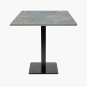 Photo 1 matériel référence MIL77E5628MP: Tables carrées 70x70cm pied noir - gris rouille - Lot de 4 tables