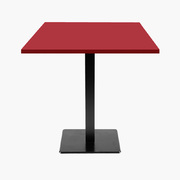 Photo 1 matériel référence MIL77EU04B-4058: Tables carrées 70x70cm pied noir - rouge - Lot de 4 tables