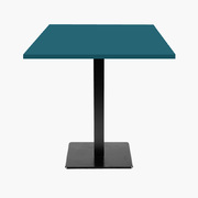 Photo 1 matériel référence MIL77EU04B-6239: Tables carrées 70x70cm pied noir - bleu prusse - Lot de 4 tables