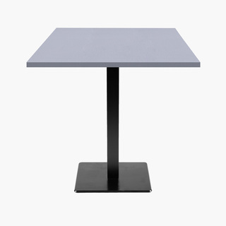 photo 1 tables carrées 70x70cm pied noir - gris perle - lot de 4 tables