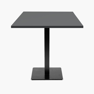 photo 1 tables carrées 70x70cm pied noir - gris anthracite - lot de 4 tables