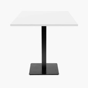 Photo 1 matériel référence MIL77EU9010: Tables carrées 70x70cm pied noir - blanc 1026vv - Lot de 4 tables