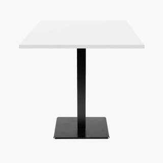 photo 1 tables carrées 70x70cm pied noir - blanc 1026vv - lot de 4 tables