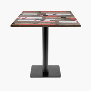 Photo 1 matériel référence MILT77E1138U: Tables carrées 70x70cm pied noir - redden wood - Lot de 4 tables