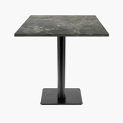 Photo 1 matériel référence MILT77E121P: Tables carrées 70x70cm pied noir - pierre metallisee - Lot de 4 tables