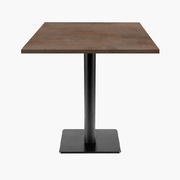 Photo 1 matériel référence MILT77E2234Z: Tables carrées 70x70cm pied noir - oxydo bronze - Lot de 4 tables