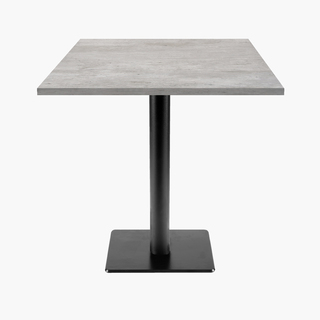 photo 1 tables carrées 70x70cm pied noir - beton naturel - lot de 4 tables