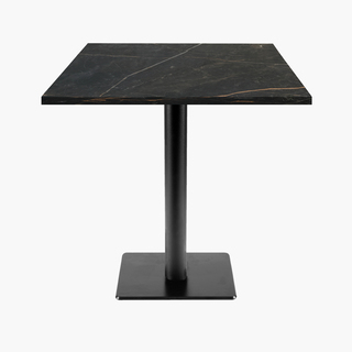 photo 1 tables carrées 70x70cm pied noir - marbre elite - lot de 4 tables