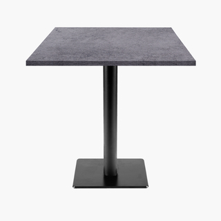 photo 1 tables carrées 70x70cm pied noir - copperfield gris - lot de 4 tables