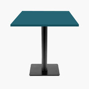 Photo 1 matériel référence MILT77EU04B-6239: Tables carrées 70x70cm pied noir - bleu prusse - Lot de 4 tables