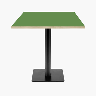 photo 1 tables carrées 70x70cm pied noir - vert lime - lot de 4 tables